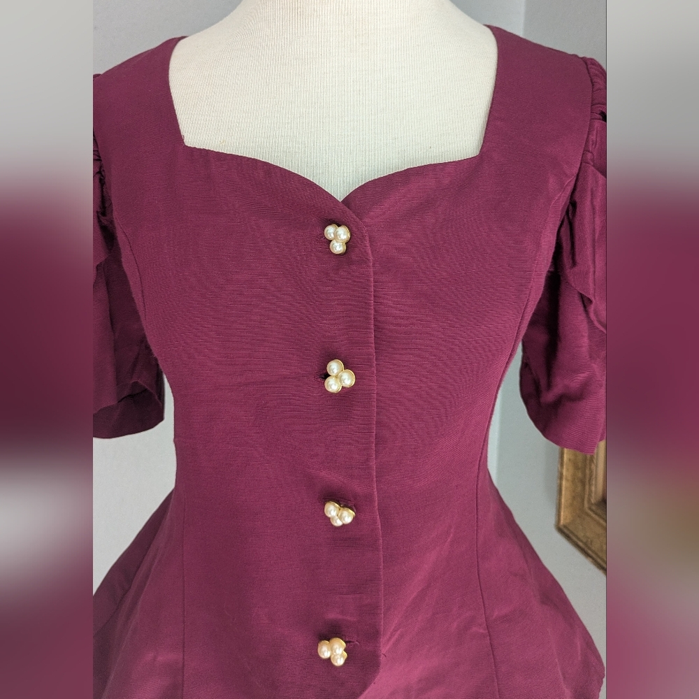 Vintage Pearl Button Sweetheart Blazer Jacket - Picture 2 of 10